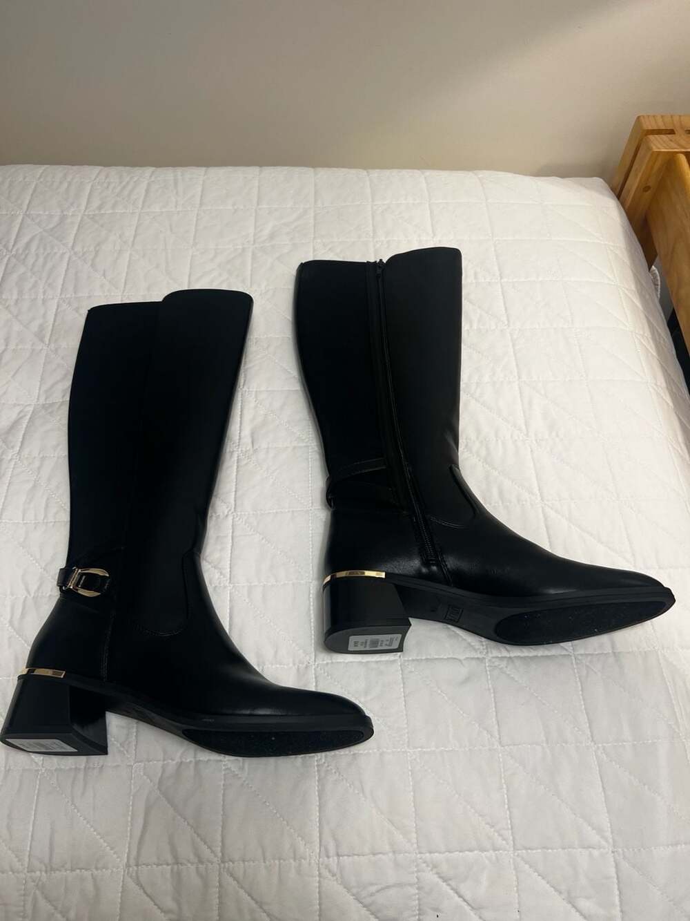 Unisa Unapryl Black Man-Made/Textile Upper Knee-High Block Heel Boots